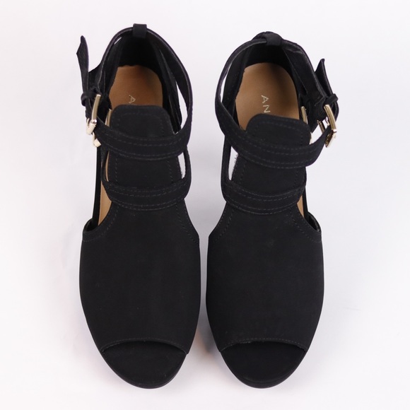 Andiamo black peep toe booties pumps 9.5 - Picture 3 of 12